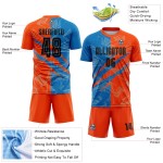 Benutzerdefinierte Graffiti Muster Schwarz Blau-Orange Scratch Sublimation Fußball Uniform Jersey