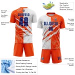 Benutzerdefinierte Graffiti Muster Royal-Orange Scratch Sublimation Fußball Uniform Jersey