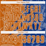 Benutzerdefinierte Graffiti Muster Texas Orange-Royal Scratch Sublimation Fußball Uniform Jersey