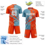 Benutzerdefinierte Graffiti Muster Schatten Blau-Orange Scratch Sublimation Fußball Uniform Jersey