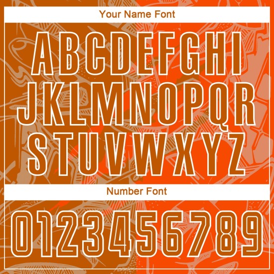 Benutzerdefinierte Graffiti Muster Texas Orange-Orange Scratch Sublimation Fußball Uniform Jersey