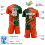 Benutzerdefinierte Graffiti Muster Grün-Orange Scratch Sublimation Fußball Uniform Jersey Benutzerdefinierte Graffiti Muster Grün-Orange Scratch Sublimation Fußball Uniform Jersey