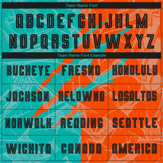 Benutzerdefinierte Graffiti Muster Schwarz Teal-Orange Scratch Sublimation Fußball Uniform Jersey