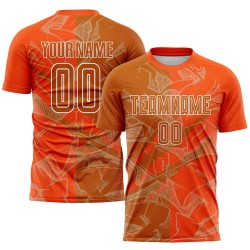 Benutzerdefinierte Graffiti Muster Texas Orange-Orange Scratch Sublimation Fußball Uniform Jersey