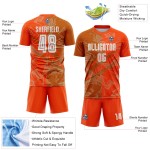 Benutzerdefinierte Graffiti Muster Texas Orange-Orange Scratch Sublimation Fußball Uniform Jersey