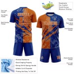 Benutzerdefinierte Graffiti Muster Texas Orange-Royal Scratch Sublimation Fußball Uniform Jersey