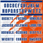 Benutzerdefinierte Graffiti Muster Royal-Orange Scratch Sublimation Fußball Uniform Jersey