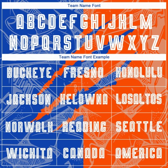 Benutzerdefinierte Graffiti Muster Thunder Blau-Orange Scratch Sublimation Fußball Uniform Jersey