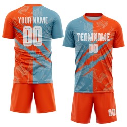 Benutzerdefinierte Graffiti Muster Schatten Blau-Orange Scratch Sublimation Fußball Uniform Jersey
