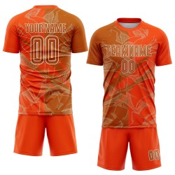 Benutzerdefinierte Graffiti Muster Texas Orange-Orange Scratch Sublimation Fußball Uniform Jersey