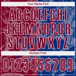 Benutzerdefinierte Graffiti Muster Maroon-Royal Scratch Sublimation Fußball Uniform Trikot Benutzerdefinierte Graffiti Muster Maroon-Royal Scratch Sublimation Fußball Uniform Trikot