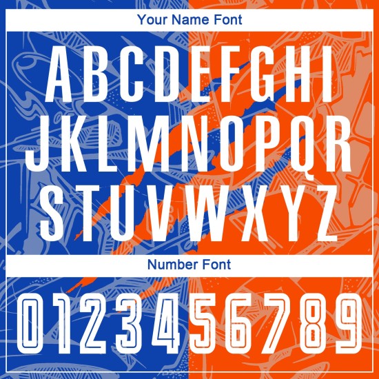 Benutzerdefinierte Graffiti Muster Thunder Blau-Orange Scratch Sublimation Fußball Uniform Jersey