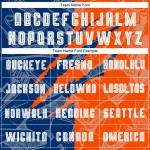 Benutzerdefinierte Graffiti Muster US Navy Blau-Orange Scratch Sublimation Fußball Uniform Jersey Benutzerdefinierte Graffiti Muster US Navy Blau-Orange Scratch Sublimation Fußball Uniform Jersey